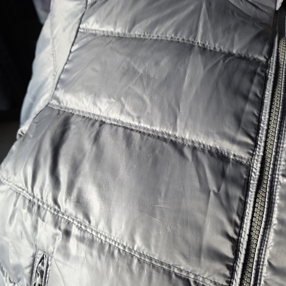 UNIQLO Gorpcore Metallic Silver Chrome Down Puffer Hoodie Jacket Parka Large - Picture 11 of 12